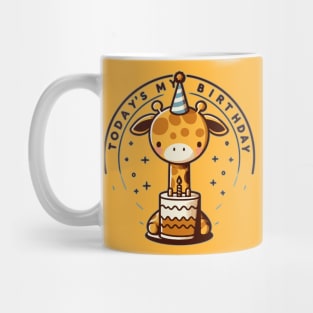 Kawaii Giraffe Today Is My Birthday Party Mug